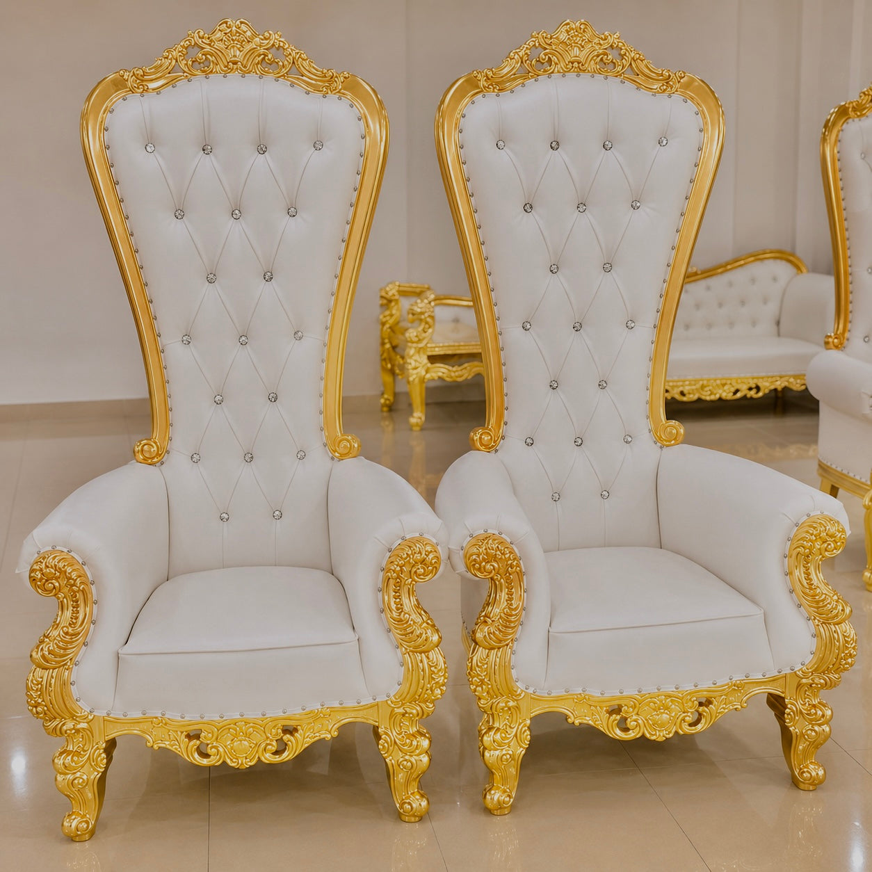 Versora Crimson Royale Throne Chair