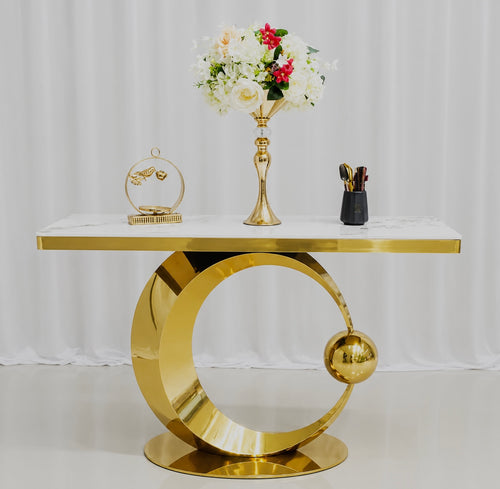 Orion Gold Marble Console Table