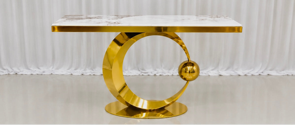 Orion Gold Marble Console Table