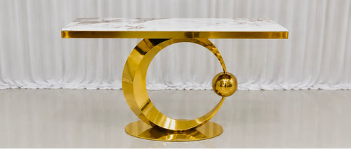 Orion Gold Marble Console Table