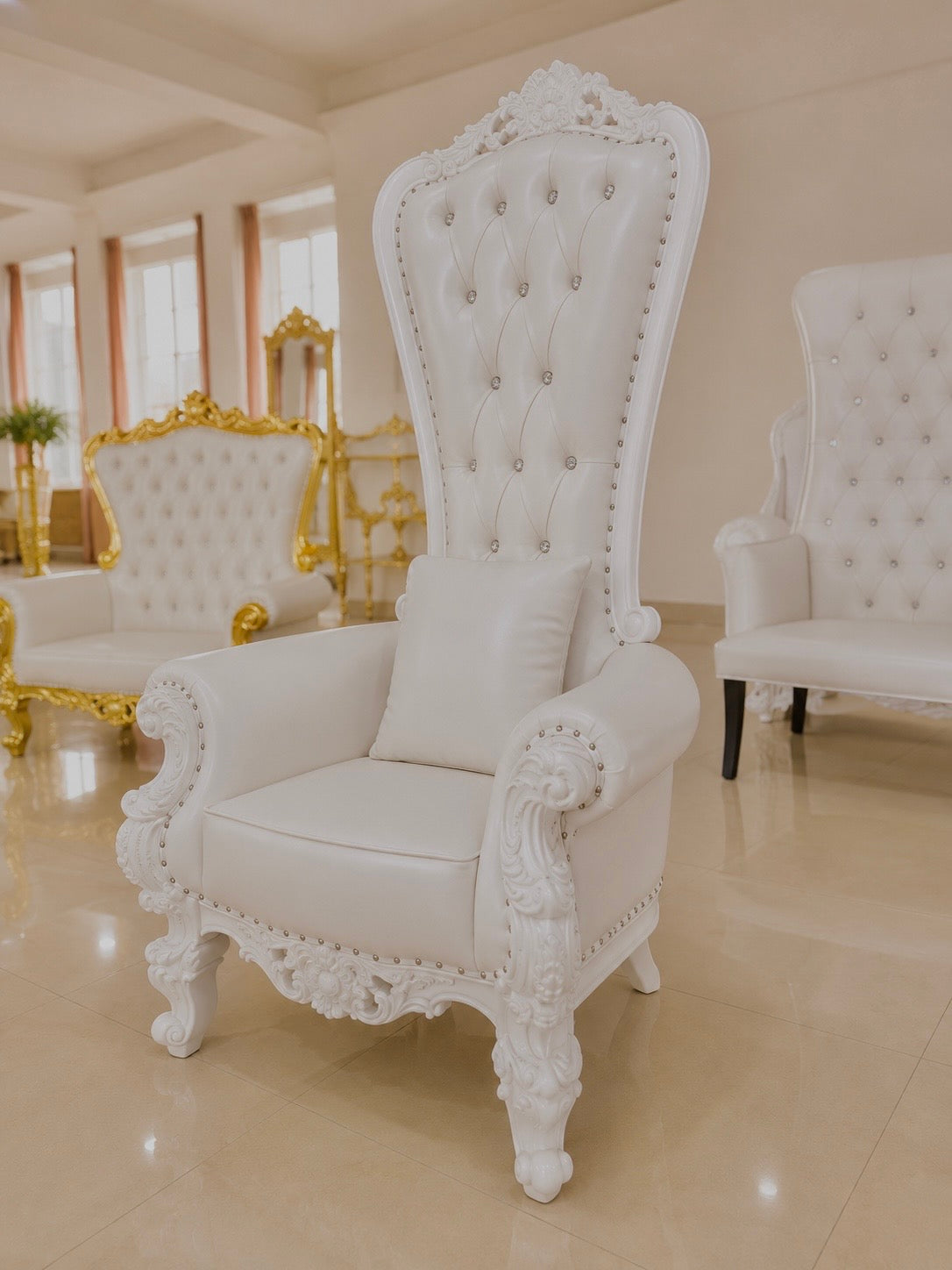 Versora Crimson Royale Throne Chair