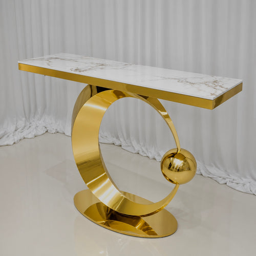 Orion Gold Marble Console Table